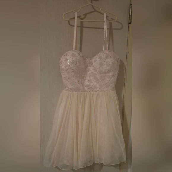 Parisian Collection Dresses & Skirts - Parisian Collection Lace & Tulle Party Dress — Blush Champagne (Size S/P)